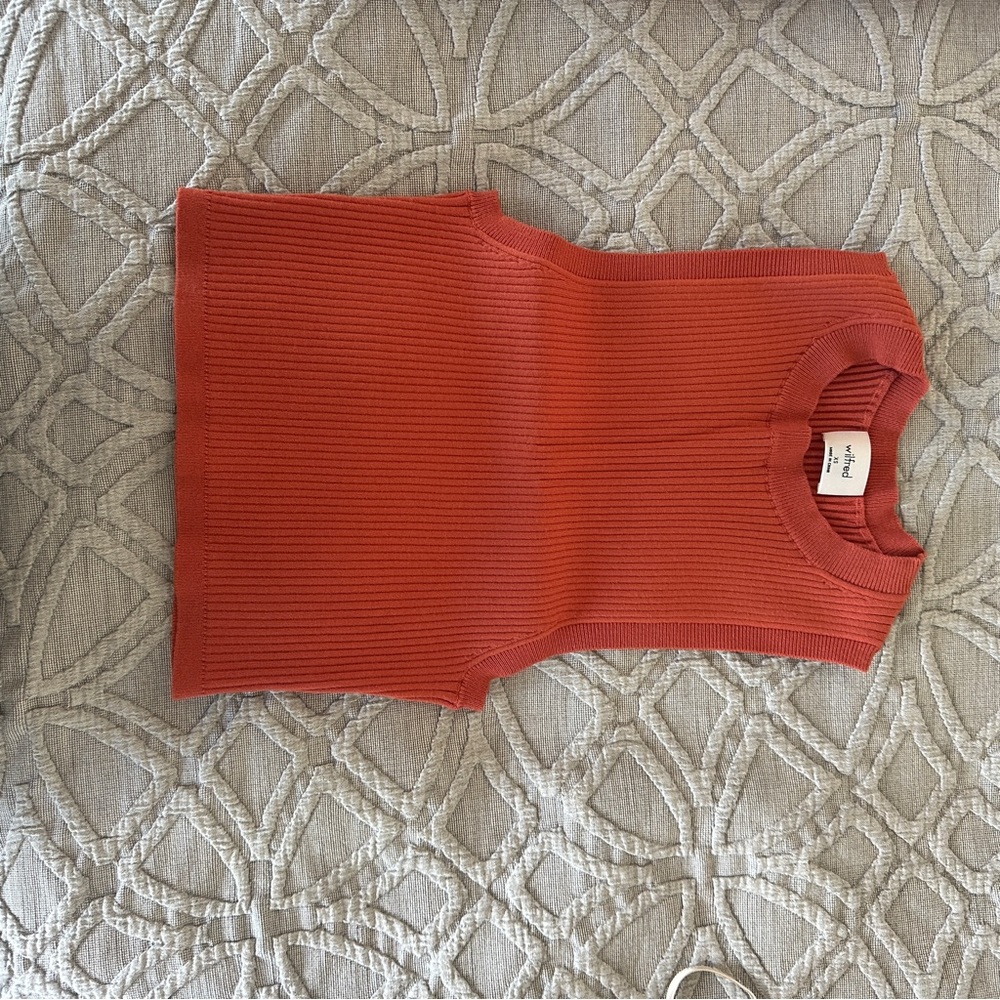 Sleeveless Knit Sweater in Rust
